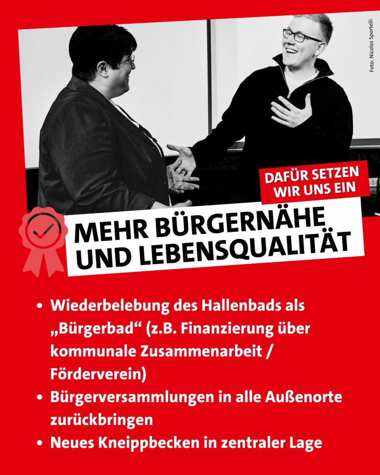 Wahlprogramm - Bürgernähe und Lebensqualität